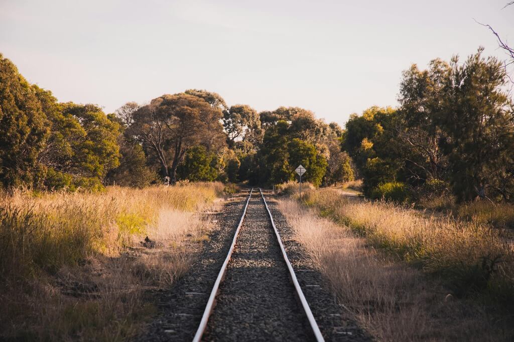 Photo of an empty rail line